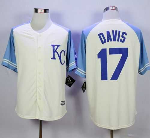 Kansas City Royals #17 Wade Davis Cream Exclusive Vintage Stitched MLB Jersey,We sell and wholesale Kansas City Royals #17 Wade Davis Cream Exclusive Vintage Stitched MLB Jersey on line form chian!