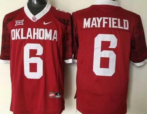 Oklahoma Sooners #6 Baker Mayfield Red New XII Stitched NCAA Jersey,We sell and wholesale Oklahoma Sooners #6 Baker Mayfield Red New XII Stitched NCAA Jersey on line form chian!