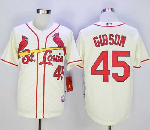 St. Louis Cardinals #45 Bob Gibson Cream Cool Base Stitched MLB Jersey,We sell and wholesale St. Louis Cardinals #45 Bob Gibson Cream Cool Base Stitched MLB Jersey on line form chian!