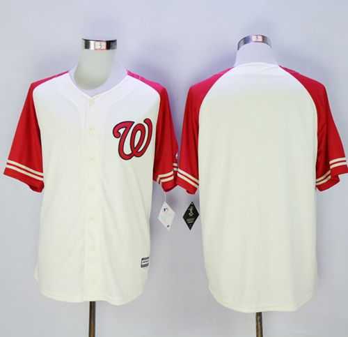 Washington Nationals Blank Cream Red Exclusive New Cool Base Stitched MLB Jersey,We sell and wholesale Washington Nationals Blank Cream Red Exclusive New Cool Base Stitched MLB Jersey on line form chian!