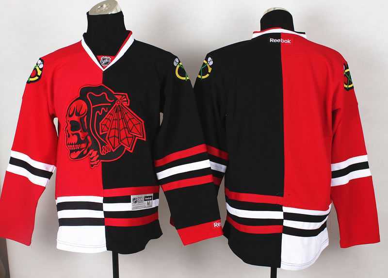 Men Chicago Blackhawks Customized Red-Black With Red Skull Split Stitched Hockey Jersey,We sell and wholesale Men Chicago Blackhawks Customized Red-Black With Red Skull Split Stitched Hockey Jersey on line form chian!