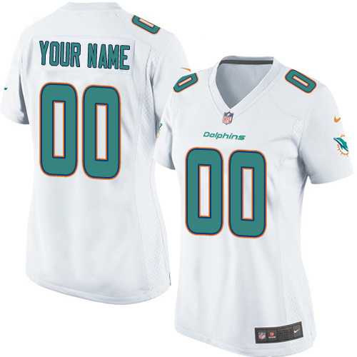Women Nike Miami Dolphins Customized White Team Color Stitched NFL Game Jersey,We sell and wholesale Women Nike Miami Dolphins Customized White Team Color Stitched NFL Game Jersey on line form chian!