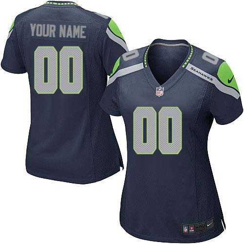 Women Nike Seattle Seahawks Customized Navy Blue Team Color Stitched NFL Game Jersey,We sell and wholesale Women Nike Seattle Seahawks Customized Navy Blue Team Color Stitched NFL Game Jersey on line form chian!