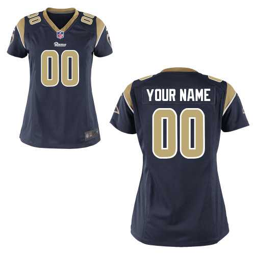 Women Nike St. Louis Rams Customized Navy Blue Team Color Stitched NFL Game Jersey,We sell and wholesale Women Nike St. Louis Rams Customized Navy Blue Team Color Stitched NFL Game Jersey on line form chian!
