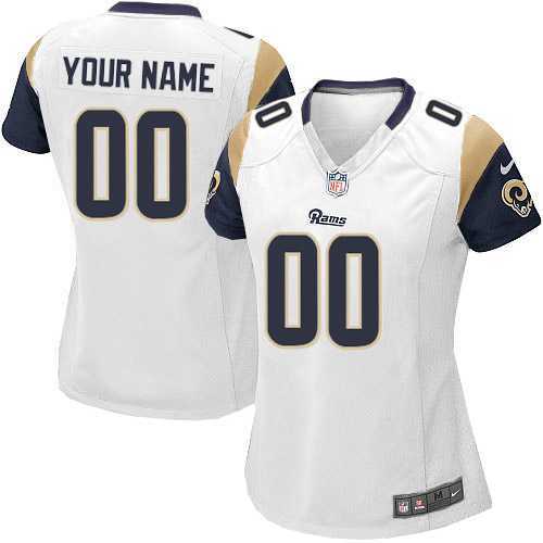 Women Nike St. Louis Rams Customized White Team Color Stitched NFL Game Jersey,We sell and wholesale Women Nike St. Louis Rams Customized White Team Color Stitched NFL Game Jersey on line form chian!