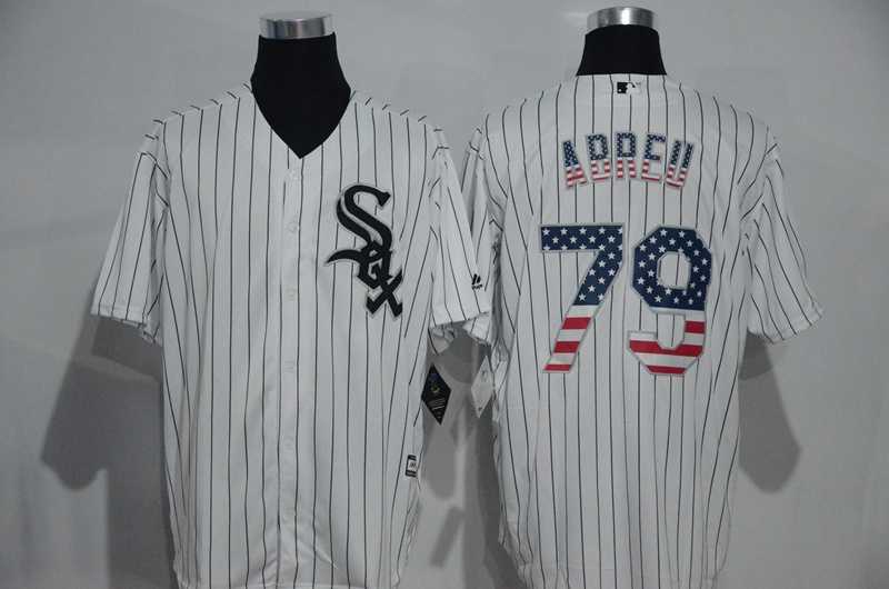 Chicago White Sox #79 Jose Abreu White Pinstripe USA Flag Fashion Stitched MLB Jersey,We sell and wholesale Chicago White Sox #79 Jose Abreu White Pinstripe USA Flag Fashion Stitched MLB Jersey on line form chian!