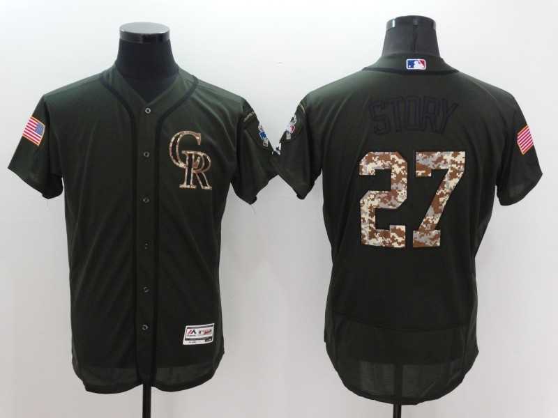 Colorado Rockies #27 Trevor Story Green Salute To Service 2016 Flexbase Collection Stitched Baseball Jersey,We sell and wholesale Colorado Rockies #27 Trevor Story Green Salute To Service 2016 Flexbase Collection Stitched Baseball Jersey on line form chian!