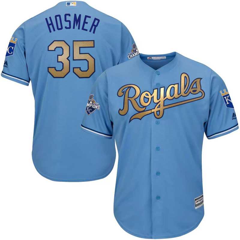 Glued Youth Kansas City Royals #35 Eric Hosmer Light Blue FlexBase 2015 World Series Champions Gold Program Baseball Jersey,We sell and wholesale Glued Youth Kansas City Royals #35 Eric Hosmer Light Blue FlexBase 2015 World Series Champions Gold Program Baseball Jersey on line form chian!
