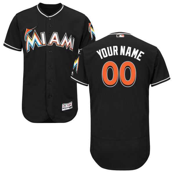 Miami Marlins Customized Majestic Flexbase Collection Stitched Baseball WEM Jersey - Black,We sell and wholesale Miami Marlins Customized Majestic Flexbase Collection Stitched Baseball WEM Jersey - Black on line form chian!