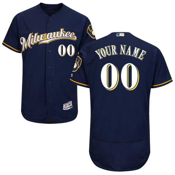 Milwaukee Brewers Customized Majestic Flexbase Collection Stitched Baseball Jersey - Navy Blue (2),We sell and wholesale Milwaukee Brewers Customized Majestic Flexbase Collection Stitched Baseball Jersey - Navy Blue (2) on line form chian!