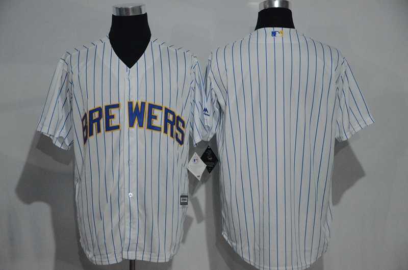 Milwaukee Brewers Customized Men's White Pinstripe New Cool Base Stitched Baseball Jersey,We sell and wholesale Milwaukee Brewers Customized Men's White Pinstripe New Cool Base Stitched Baseball Jersey on line form chian!