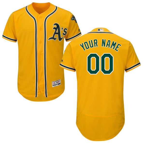 Oakland Athletics Customized Majestic Flexbase Collection Stitched Baseball WEM Jersey - Gold,We sell and wholesale Oakland Athletics Customized Majestic Flexbase Collection Stitched Baseball WEM Jersey - Gold on line form chian!