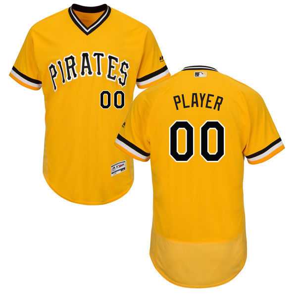 Pittsburgh Pirates Customized Majestic Flexbase Collection Stitched Baseball WEM Jersey - Gold,We sell and wholesale Pittsburgh Pirates Customized Majestic Flexbase Collection Stitched Baseball WEM Jersey - Gold on line form chian!