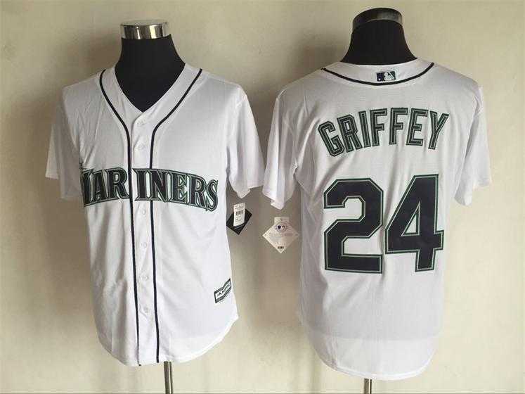 Seattle Mariners #24 Ken Griffey White New Cool Base Stitched Baseball Jersey,We sell and wholesale Seattle Mariners #24 Ken Griffey White New Cool Base Stitched Baseball Jersey on line form chian!