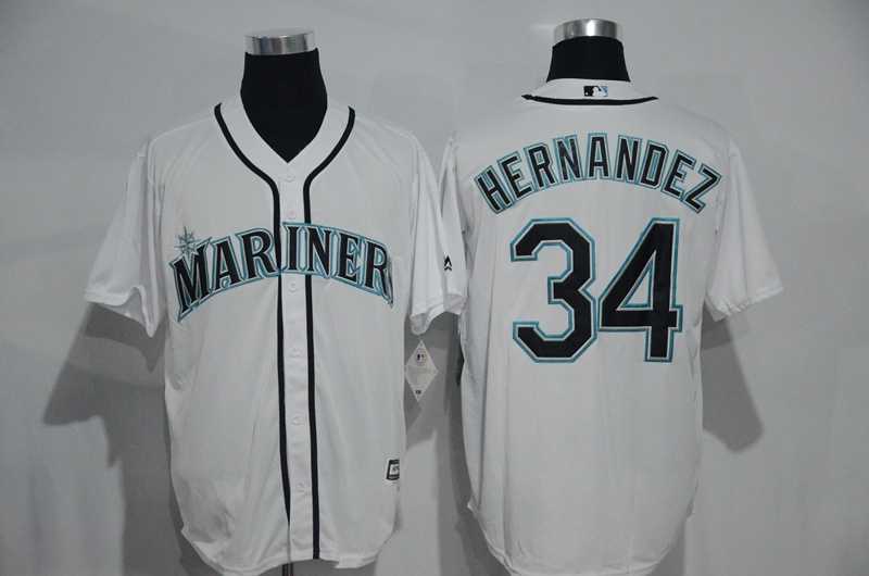 Seattle Mariners #34 Felix Hernandez White New Cool Base Stitched Baseball Jersey,We sell and wholesale Seattle Mariners #34 Felix Hernandez White New Cool Base Stitched Baseball Jersey on line form chian!