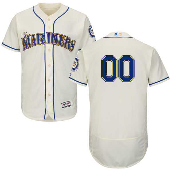 Seattle Mariners Customized Majestic Flexbase Collection Stitched Baseball WEM Jersey - Cream,We sell and wholesale Seattle Mariners Customized Majestic Flexbase Collection Stitched Baseball WEM Jersey - Cream on line form chian!