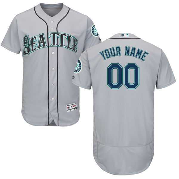 Seattle Mariners Customized Majestic Flexbase Collection Stitched Baseball WEM Jersey - Gray,We sell and wholesale Seattle Mariners Customized Majestic Flexbase Collection Stitched Baseball WEM Jersey - Gray on line form chian!