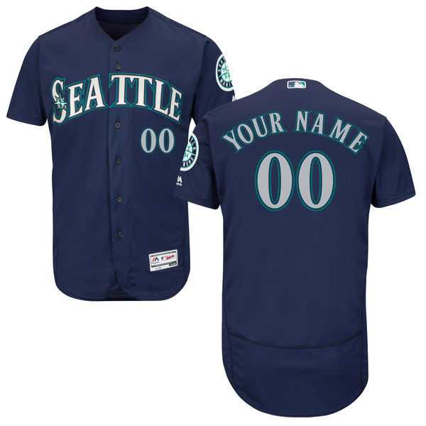 Seattle Mariners Customized Majestic Flexbase Collection Stitched Baseball WEM Jersey - Navy Blue,We sell and wholesale Seattle Mariners Customized Majestic Flexbase Collection Stitched Baseball WEM Jersey - Navy Blue on line form chian!