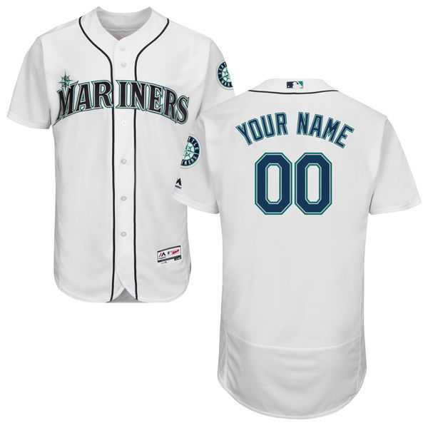 Seattle Mariners Customized Majestic Flexbase Collection Stitched Baseball WEM Jersey - White,We sell and wholesale Seattle Mariners Customized Majestic Flexbase Collection Stitched Baseball WEM Jersey - White on line form chian!