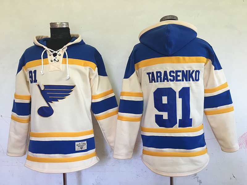 St. Louis Blues #91 Vladimir Tarasenko Cream Sawyer Hooded Sweatshirt Stitched NHL Hoodie,We sell and wholesale St. Louis Blues #91 Vladimir Tarasenko Cream Sawyer Hooded Sweatshirt Stitched NHL Hoodie on line form chian!
