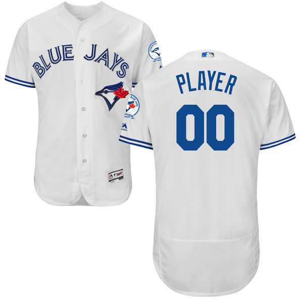 Toronto Blue Jays Customized Majestic Flexbase Collection 40th Anniversary Patch Stitched Baseball WEM Jersey - White,We sell and wholesale Toronto Blue Jays Customized Majestic Flexbase Collection 40th Anniversary Patch Stitched Baseball WEM Jersey - White on line form chian!