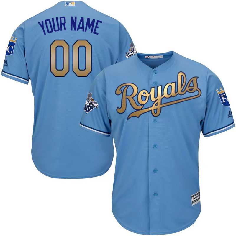 Youth Kansas City Royals Customized Light Blue FlexBase 2015 World Series Champions Gold Program Baseball Jersey,We sell and wholesale Youth Kansas City Royals Customized Light Blue FlexBase 2015 World Series Champions Gold Program Baseball Jersey on line form chian!