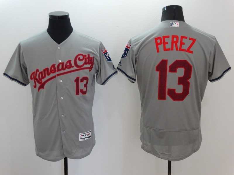 Kansas City Royals #13 Salvador Perez Independence Day Gray 2016 Flexbase Collection Stitched Baseball Jersey,We sell and wholesale Kansas City Royals #13 Salvador Perez Independence Day Gray 2016 Flexbase Collection Stitched Baseball Jersey on line form chian!