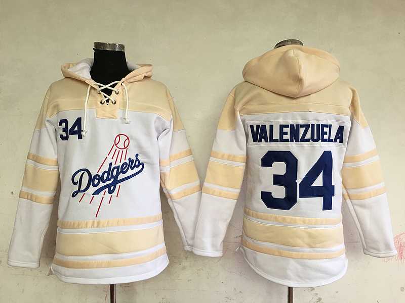 Los Angeles Dodgers #34 Fernando Valenzuela Cream Sawyer Hooded Sweatshirt Stitched NHL Hoodie,We sell and wholesale Los Angeles Dodgers #34 Fernando Valenzuela Cream Sawyer Hooded Sweatshirt Stitched NHL Hoodie on line form chian!