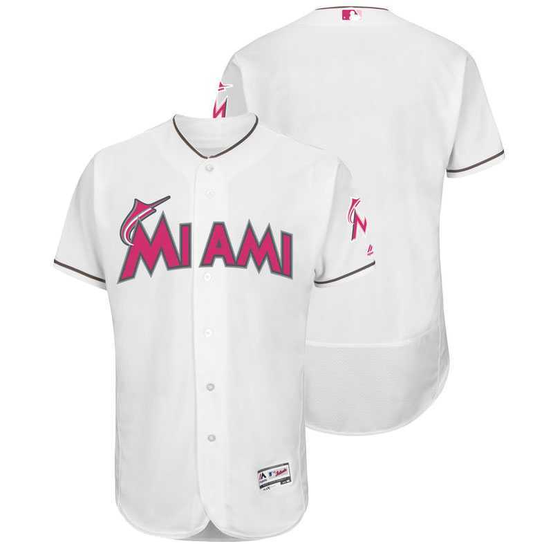 Miami Marlins Customized Men's White Home 2016 Mother's Day Flexbase Collection Stitched Baseball Jersey,We sell and wholesale Miami Marlins Customized Men's White Home 2016 Mother's Day Flexbase Collection Stitched Baseball Jersey on line form chian!