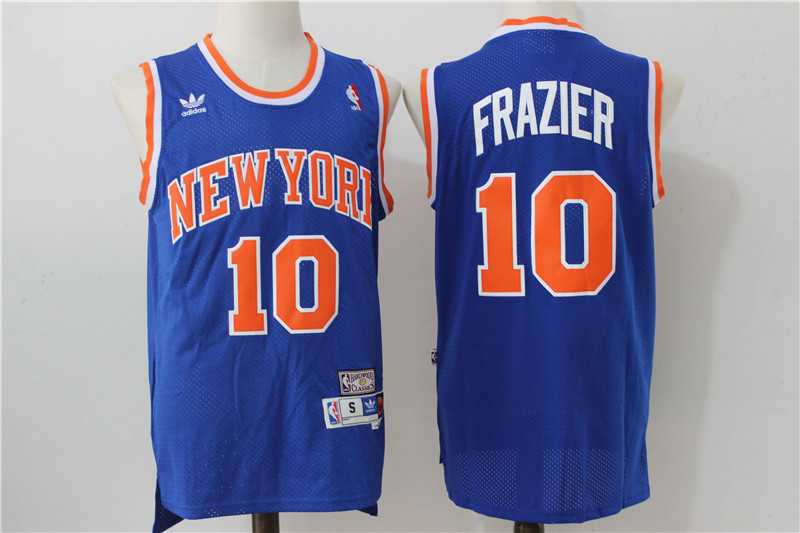 New York Knicks #10 Frazier Blue Swingman Throwback NBA Jersey,We sell and wholesale New York Knicks #10 Frazier Blue Swingman Throwback NBA Jersey on line form chian!