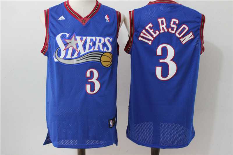 Philadelphia 76ers #3 Allen Iverson Blue Swingman Throwback Stitched NBA Jersey,We sell and wholesale Philadelphia 76ers #3 Allen Iverson Blue Swingman Throwback Stitched NBA Jersey on line form chian!