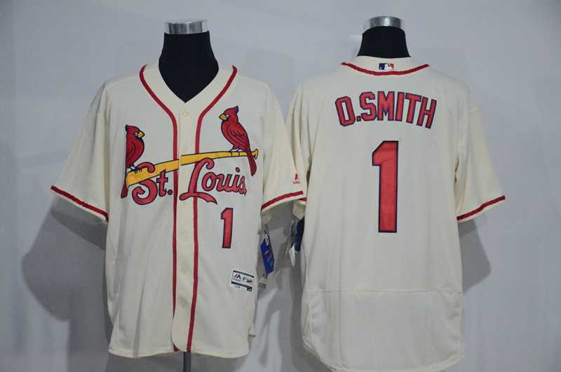 St. Louis Cardinals #1 Ozzie Smith Cream Flexbase Collection Stitched Baseball Jersey,We sell and wholesale St. Louis Cardinals #1 Ozzie Smith Cream Flexbase Collection Stitched Baseball Jersey on line form chian!