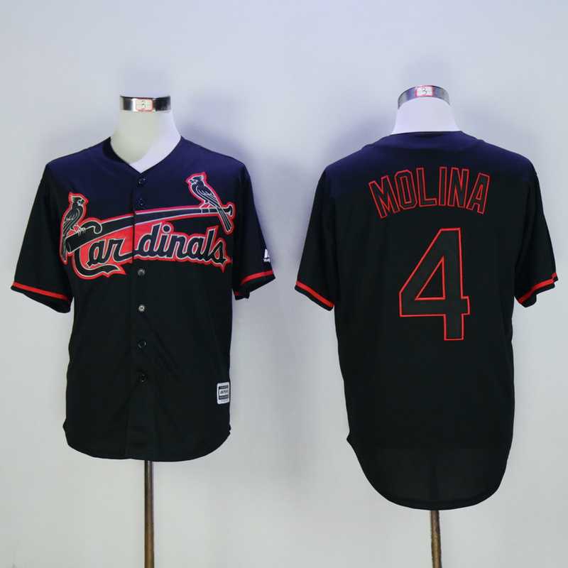 St. Louis Cardinals #4 Yadier Molina Black New Cool Base Stitched Fashion Jersey,We sell and wholesale St. Louis Cardinals #4 Yadier Molina Black New Cool Base Stitched Fashion Jersey on line form chian!