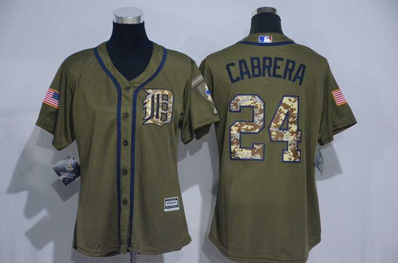 Women Detroit Tigers #24 Miguel Cabrera Green Salute to Service Stitched Baseball Jersey,We sell and wholesale Women Detroit Tigers #24 Miguel Cabrera Green Salute to Service Stitched Baseball Jersey on line form chian!