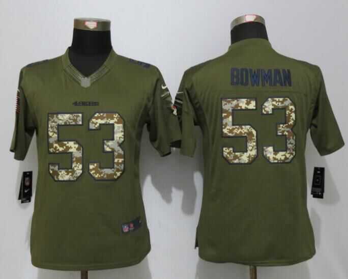 Women Limited Nike San Francisco 49ers #53 Bowman Green Salute To Service Stitched NFL Jersey,We sell and wholesale Women Limited Nike San Francisco 49ers #53 Bowman Green Salute To Service Stitched NFL Jersey on line form chian!