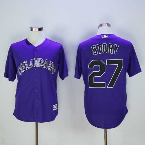 Colorado Rockies #27 Trevor Story Purple New Cool Base Stitched Baseball Jersey,We sell and wholesale Colorado Rockies #27 Trevor Story Purple New Cool Base Stitched Baseball Jersey on line form chian!