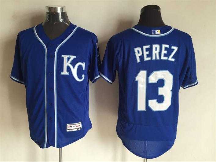 Kansas City Royals #13 Salvador Perez Blue KC 2016 Flexbase Collection Stitched Baseball Jersey,We sell and wholesale Kansas City Royals #13 Salvador Perez Blue KC 2016 Flexbase Collection Stitched Baseball Jersey on line form chian!