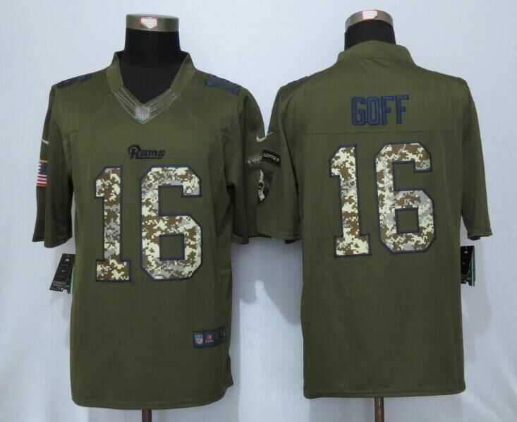 Nike Limited St. Louis Rams #16 Goff Green Salute To Service Stitched NFL Jersey,We sell and wholesale Nike Limited St. Louis Rams #16 Goff Green Salute To Service Stitched NFL Jersey on line form chian!