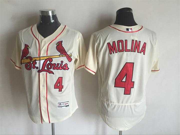 St. Louis Cardinals #4 Yadier Molina Cream 2016 Flexbase Collection Stitched Jersey,We sell and wholesale St. Louis Cardinals #4 Yadier Molina Cream 2016 Flexbase Collection Stitched Jersey on line form chian!