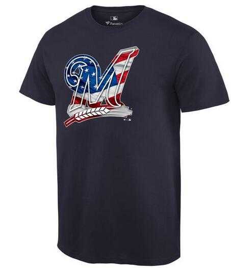 Men's Milwaukee Brewers Navy Banner Wave T-Shirt,We sell and wholesale Men's Milwaukee Brewers Navy Banner Wave T-Shirt on line form chian!