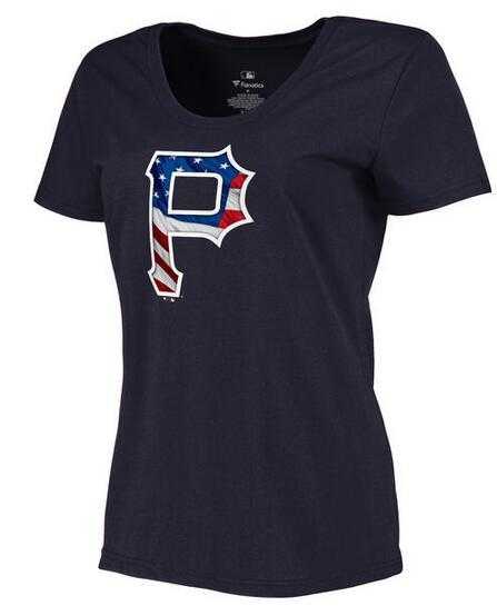 Women's Pittsburgh Pirates Navy Plus Sizes Banner Wave T-Shirt,We sell and wholesale Women's Pittsburgh Pirates Navy Plus Sizes Banner Wave T-Shirt on line form chian!