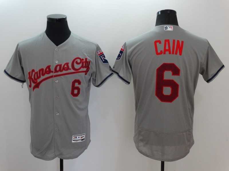 Kansas City Royals #6 Lorenzo Cain USA Independence Day Gray 2016 Flexbase Collection Stitched Baseball Jersey,We sell and wholesale Kansas City Royals #6 Lorenzo Cain USA Independence Day Gray 2016 Flexbase Collection Stitched Baseball Jersey on line form chian!
