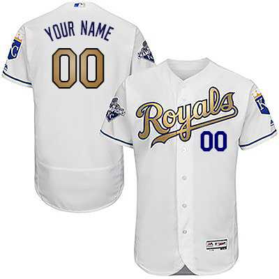 Kansas City Royals Customized White Men's 2015 World Series Champions Men's Gold Flexbase Collection Stitched Baseball Jersey,We sell and wholesale Kansas City Royals Customized White Men's 2015 World Series Champions Men's Gold Flexbase Collection Stitched Baseball Jersey on line form chian!