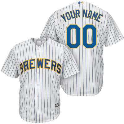 Milwaukee Brewers Customized White Pinstripe Men's New Cool Base Stitched MLB Jersey,We sell and wholesale Milwaukee Brewers Customized White Pinstripe Men's New Cool Base Stitched MLB Jersey on line form chian!