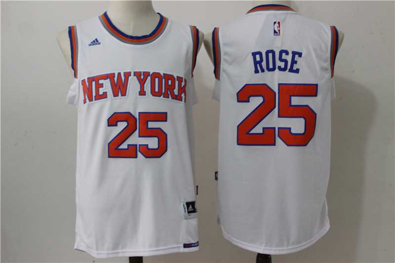 New York Knicks #25 Rose New White Stitched NBA Jersey,We sell and wholesale New York Knicks #25 Rose New White Stitched NBA Jersey on line form chian!