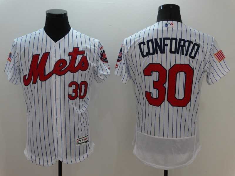 New York Mets #30 Michael Conforto White Strip USA Independence Day 2016 Flexbase Collection Stitched Baseball Jersey,We sell and wholesale New York Mets #30 Michael Conforto White Strip USA Independence Day 2016 Flexbase Collection Stitched Baseball Jersey on line form chian!
