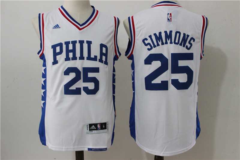 Philadelphia 76ers #25 Simmons New White Swingman Stitched NBA Jersey,We sell and wholesale Philadelphia 76ers #25 Simmons New White Swingman Stitched NBA Jersey on line form chian!