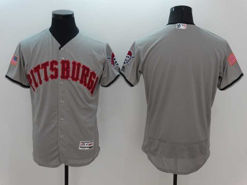Pittsburgh Pirates Customized Men's Gray USA Independence Day Flexbase Collection Stitched Baseball Jersey,We sell and wholesale Pittsburgh Pirates Customized Men's Gray USA Independence Day Flexbase Collection Stitched Baseball Jersey on line form chian!