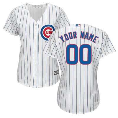 Women Chicago Cubs Customized White(Blue Strip) New Cool Base Stitched MLB Jersey,We sell and wholesale Women Chicago Cubs Customized White(Blue Strip) New Cool Base Stitched MLB Jersey on line form chian!