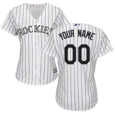 Women Colorado Rockies Customized White(Black Strip) New Cool Base Stitched Baseball Jersey,We sell and wholesale Women Colorado Rockies Customized White(Black Strip) New Cool Base Stitched Baseball Jersey on line form chian!